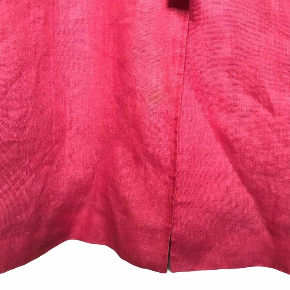 Talbots Irish Linen Sleeveless Shirt Dress Pink 14 - Picture 4 of 9